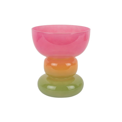 Vaas 18 cm glas meerkleurig