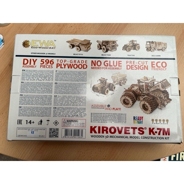 Eco Wood Art EWA 3D Mechanische Puzzel Tractor K7M Model