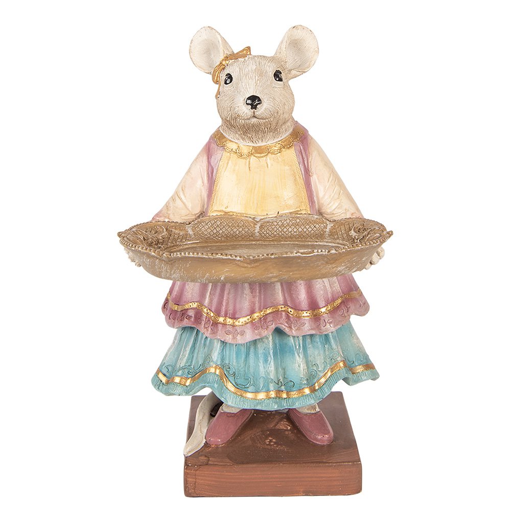 Decoratiebeeld muis 17x15x26 cm beige kunststof
