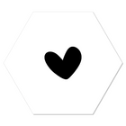 Muurdecoratie hexagon hart wit 24x20 cm