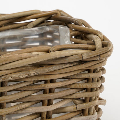 Plantenmanden set rotan grijs 3-delig