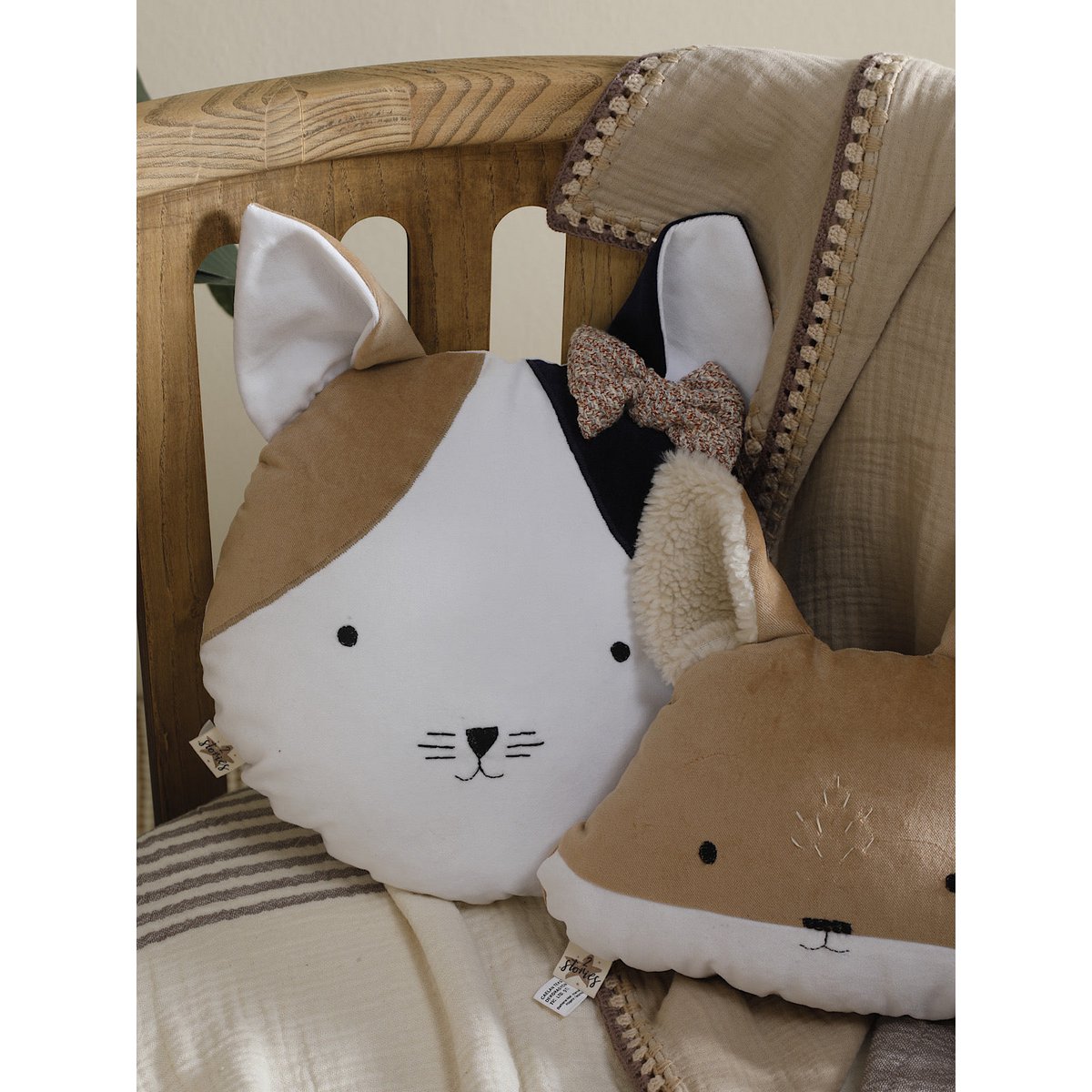 Kussen kat 35x42x35 cm fluweel