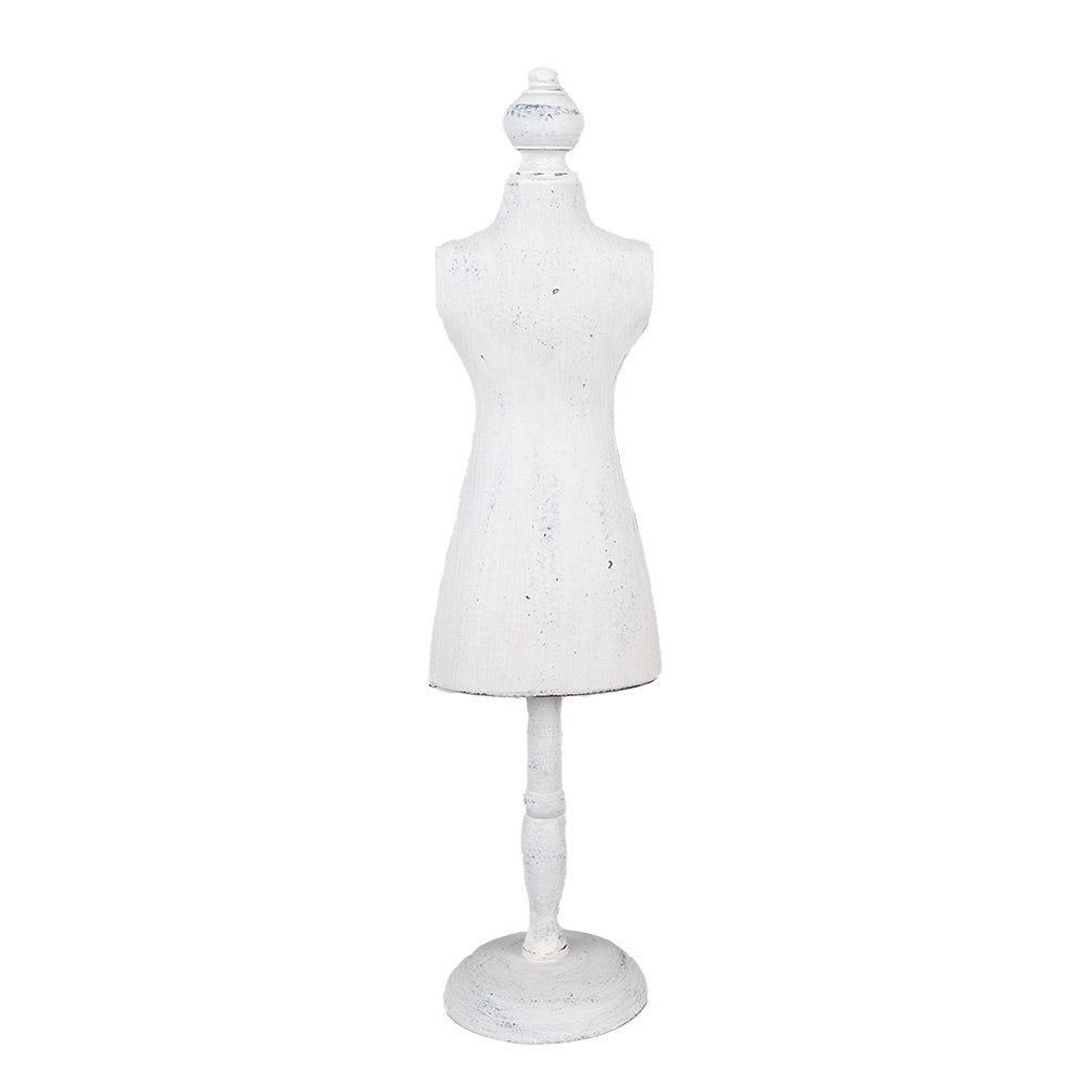 Jewellery Stand 13x11x51 cm White Wood Display Mannequin