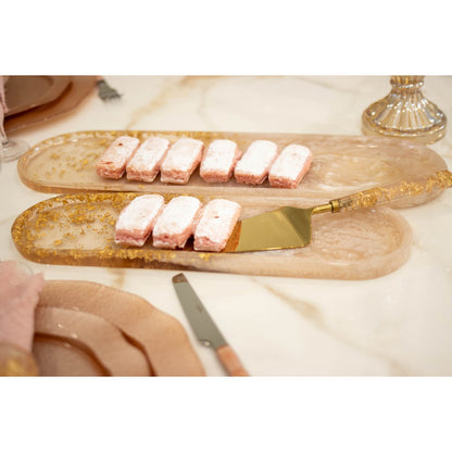 Ovale lade 38x11x1.5 cm hars roze goud