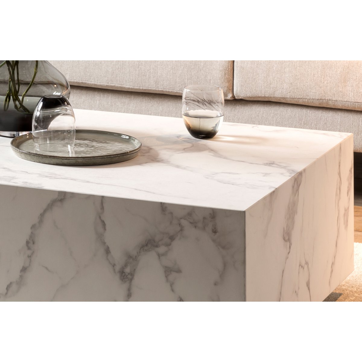 White coffee table, 120x75 cm