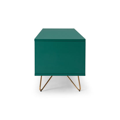 Lowboard 120x40x45 cm groen mat MDF metaal