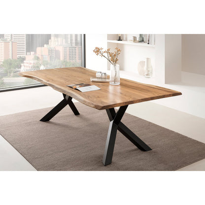 Eettafel 200x100cm met 6 stoelen massief acaciahout