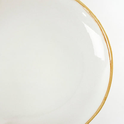 Dinerbord keramiek Ø26,5 cm wit bruin randje