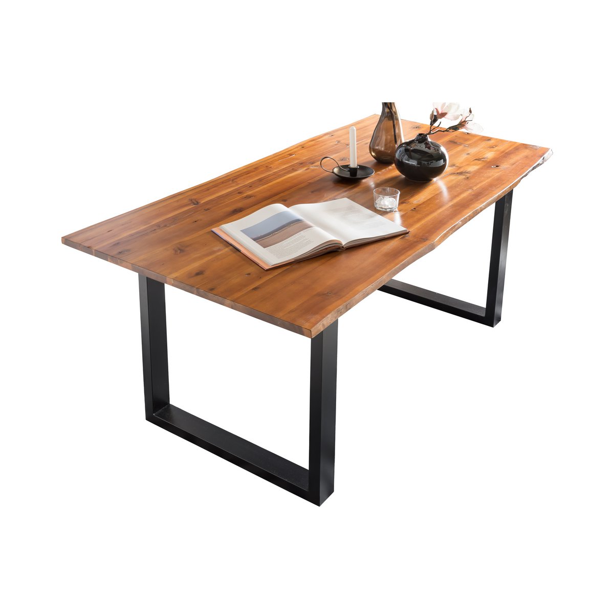 Eettafel 160x85 cm met 4 stoelen massief acaciahout