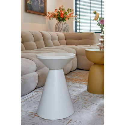 Jim Side Table - H45 x Ø31 cm - Iron - Off-white
