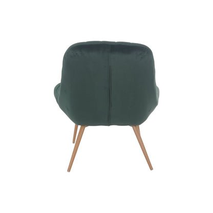 XXL armchair velvet green metal wood look