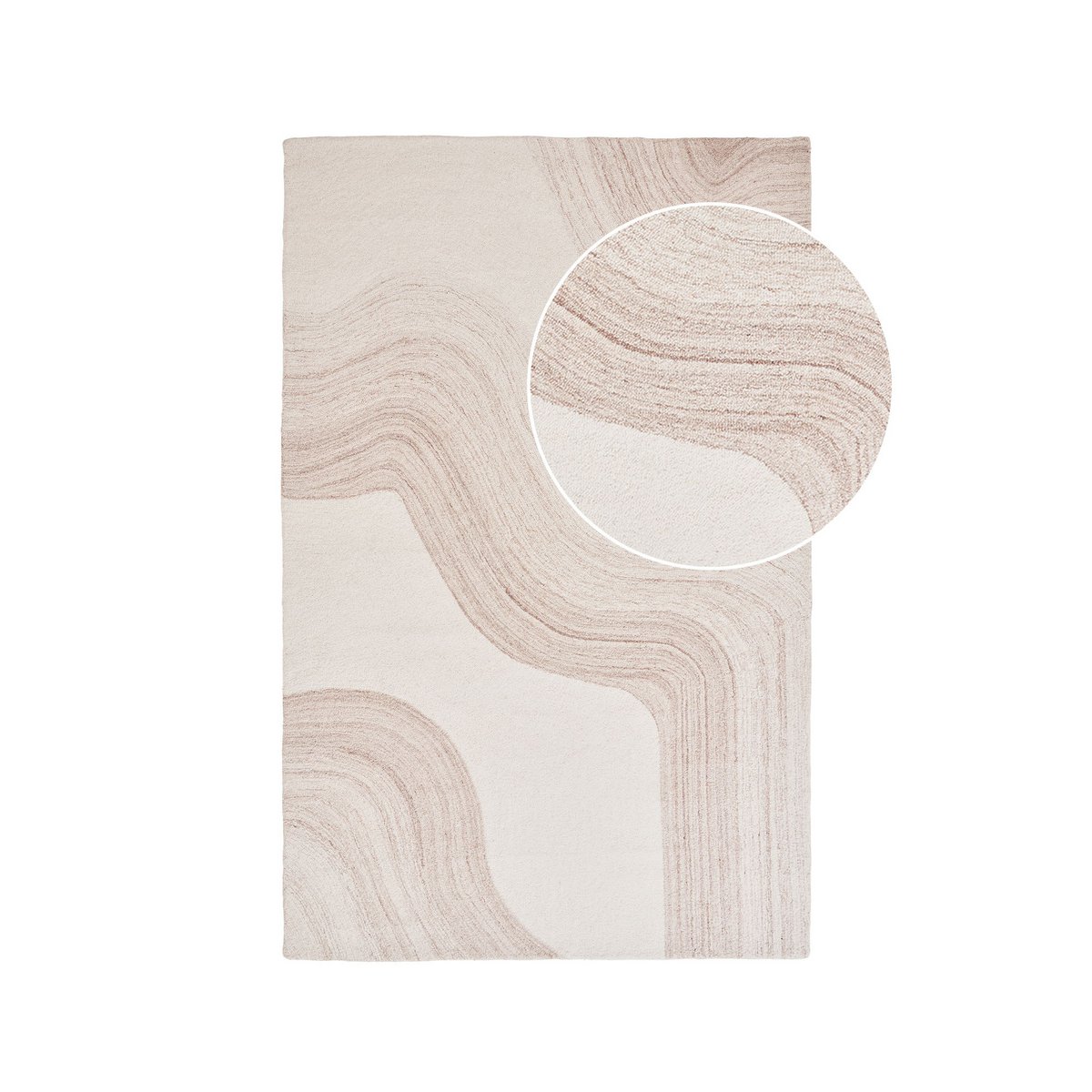 Vloerkleed wol 160x230 cm handgetuft lichtbruin ivoor