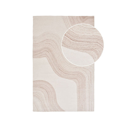 Vloerkleed wol 160x230 cm handgetuft lichtbruin ivoor