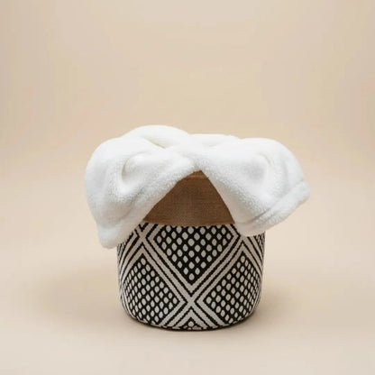 Graphic Pattern Basket / Baskets – With Jute Trim – 30x25 cm – Urbane Hide