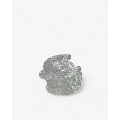 Glazen sculptuur geknoopt Ø10 cm wit