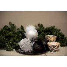 Christmas Ball Set of 4 Ø 10 cm Silver-colored White Glass Christmas Decoration