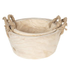 Opbergmand set van 2 Ø 36/29 cm beige hout