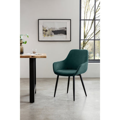 Fauteuil corduroy groen set 2 stuks