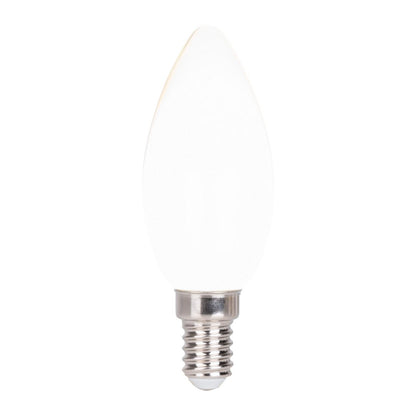 LED kaarslamp E14 4W 6 stuks melkachtig glas