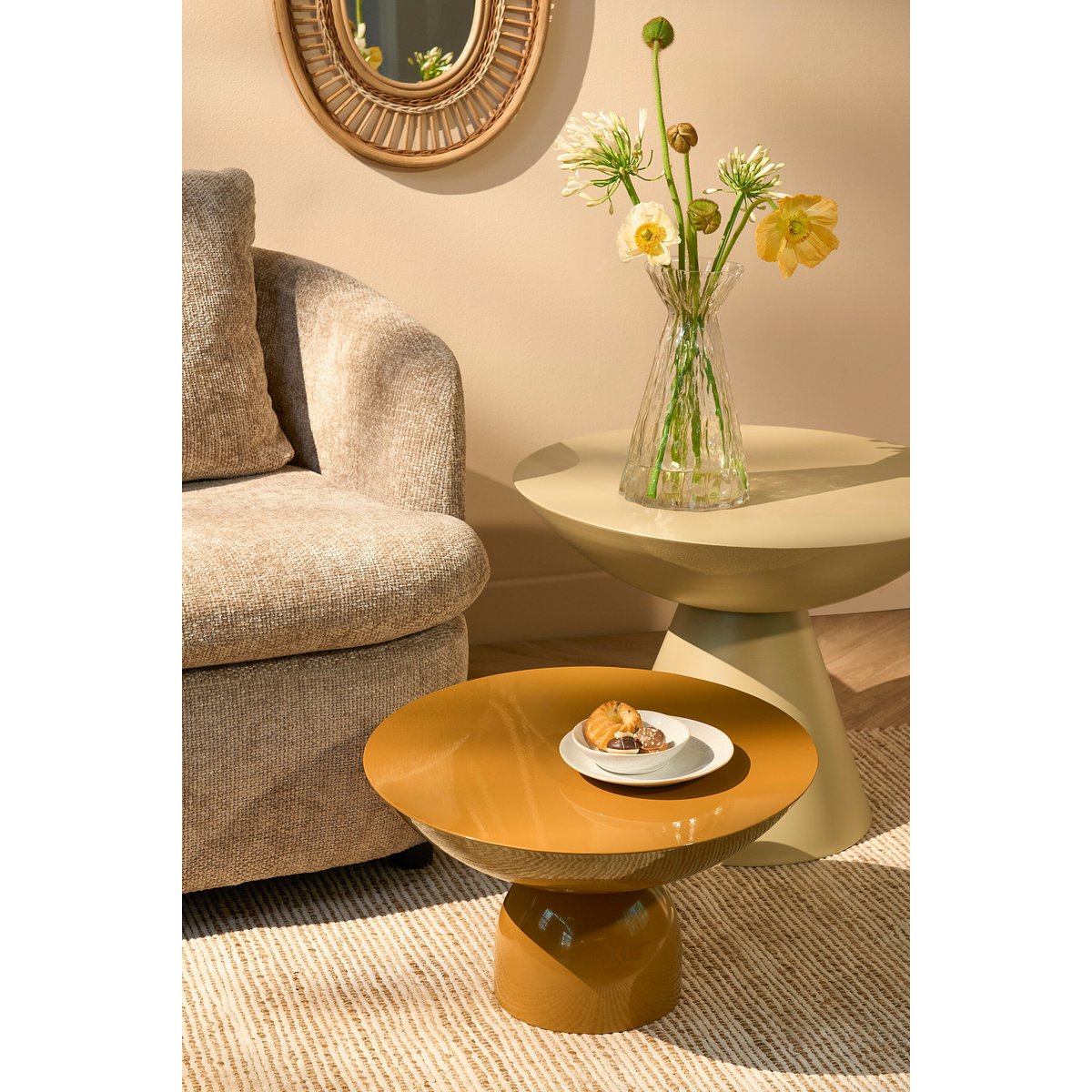 Bijzettafel 47 cm ijzer bruin