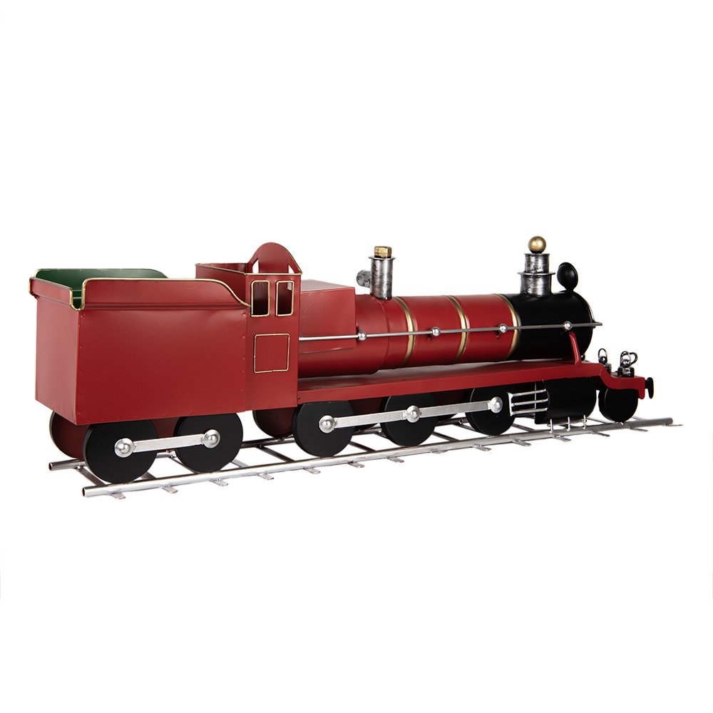 Decoratie Beeld Trein 86x18x27 cm Rood Metaal