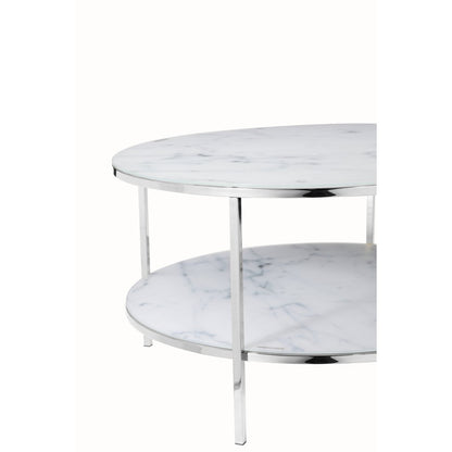 Coffee table with 2 shelves Ø 80 cm