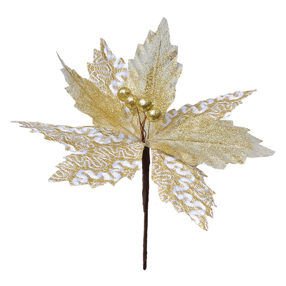 Kunstplant kerstster Ø 22x25 cm wit