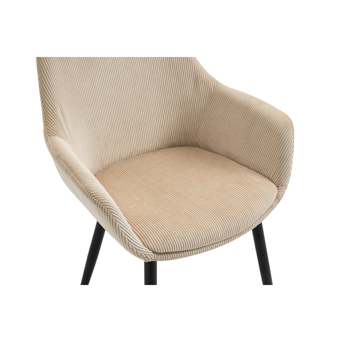 Set van 2 corduroy fauteuils beige