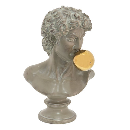 Bust of man 21x16x34 cm grey polyresin