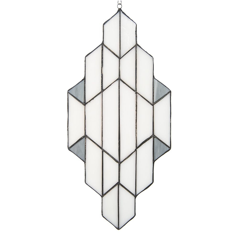 Glaspaneel Tiffany 23x50 cm wit grijs