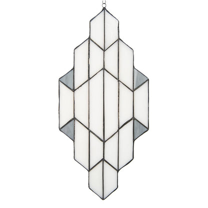Glaspaneel Tiffany 23x50 cm wit grijs