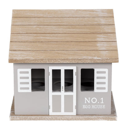 Egg Box House 20x14x18 cm Grey Brown Wood Egg Holder