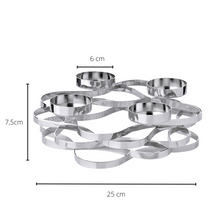 Advent wreath Alita (Ø 25 cm), stainless steel, nickel-plated, silver-colored, for pillar candles Ø 6 cm