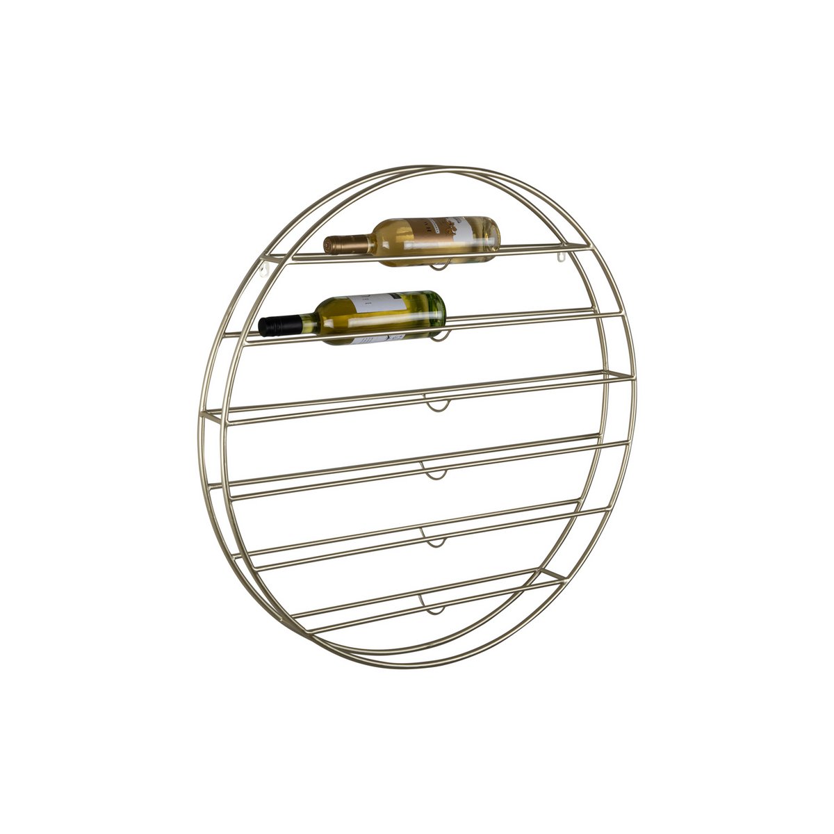 Wijnrek 80 cm rond ijzer goud