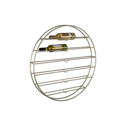 Wijnrek 80 cm rond ijzer goud