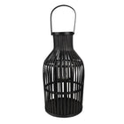 Hurricane Lamp Ø 23x39 cm Black Bamboo Candle Holder