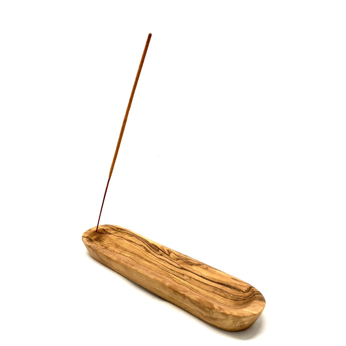 Wierookstokjeshouder olijfhout 25 cm ovaal