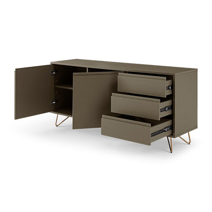 Dressoir 150x40x70 cm grijs goud bruin