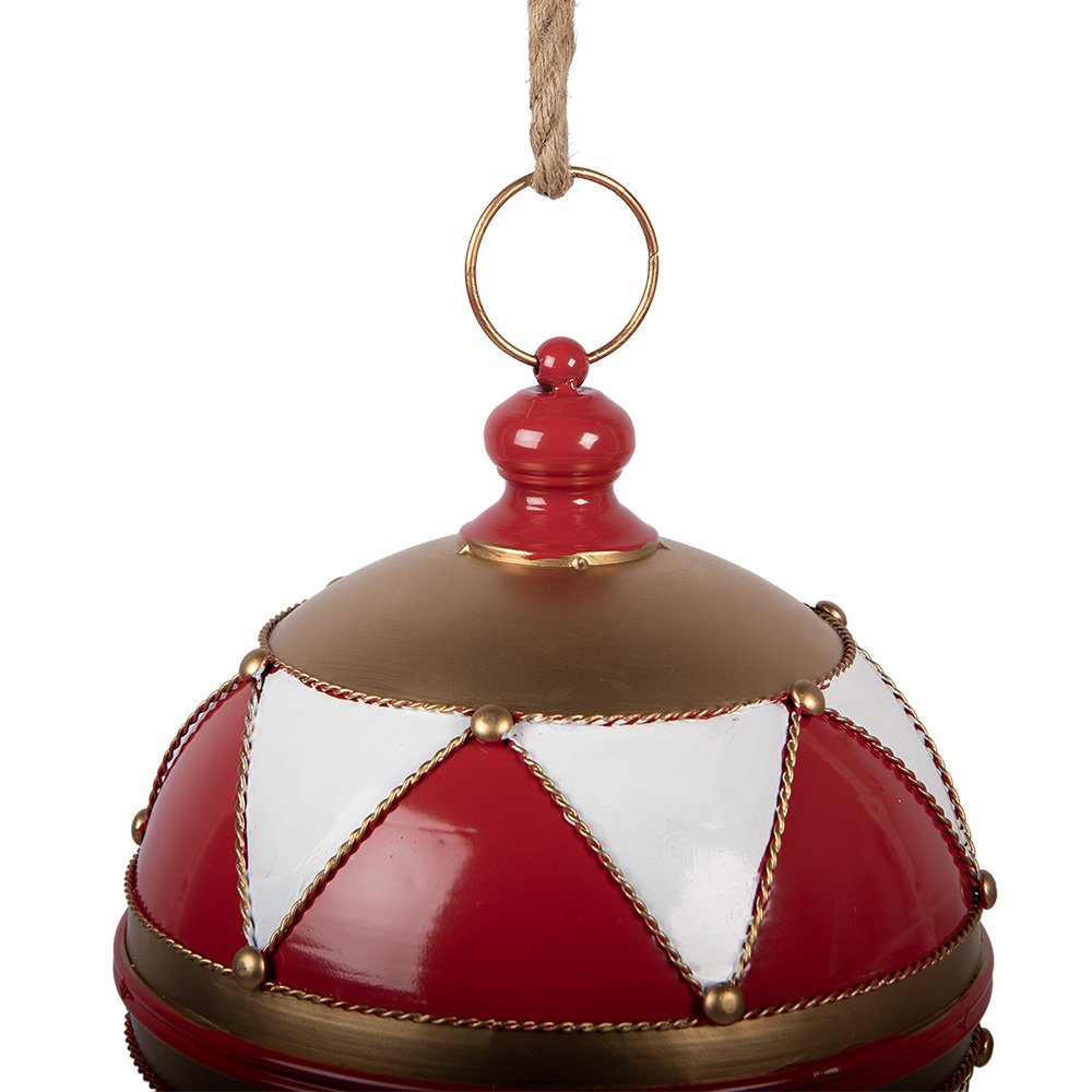 Kerstdecoratie Kerstbal 31x36 cm rood metaal