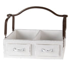 Basket 41x19x29 cm White Wood Tray