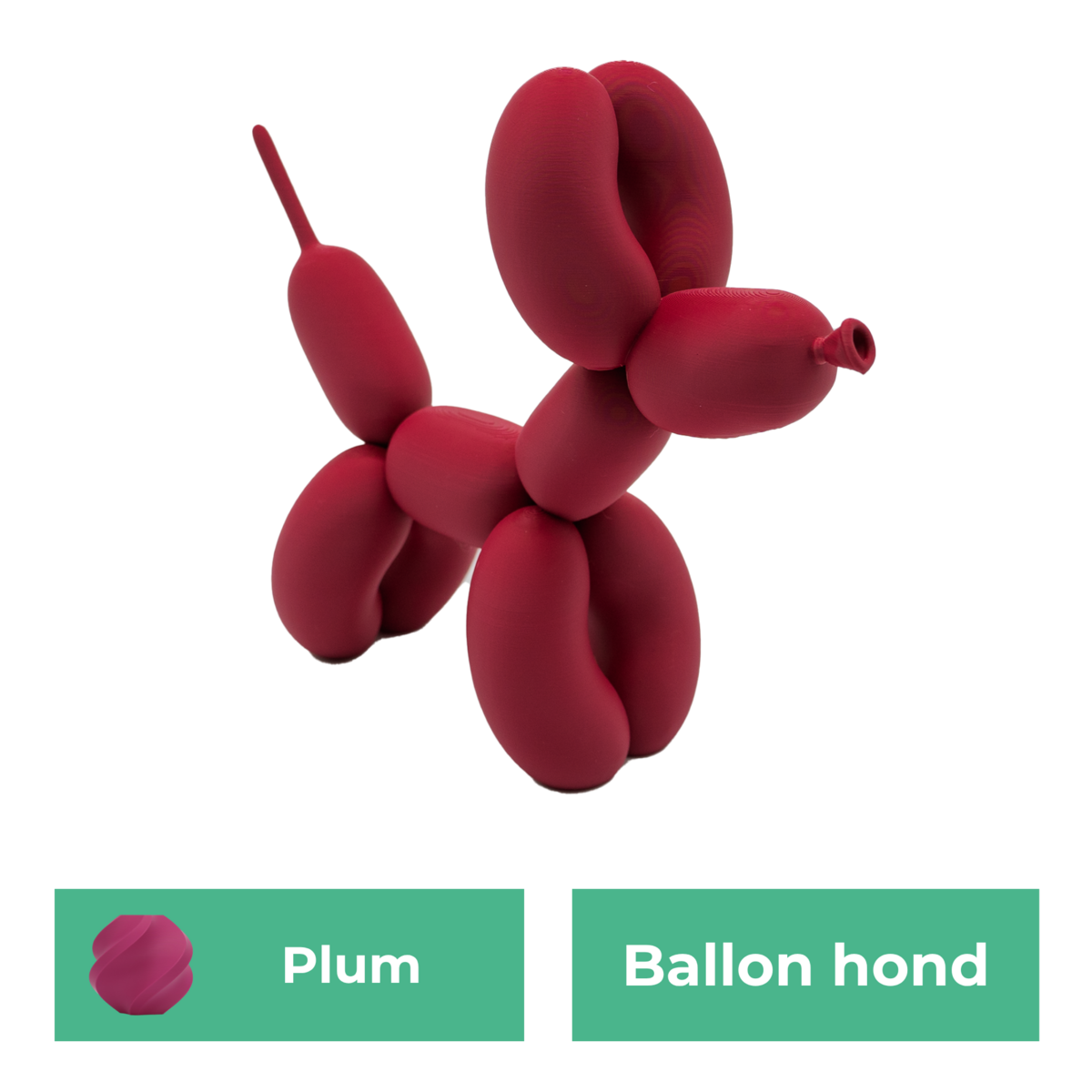 Ballon hond beeldje 20 cm zwart