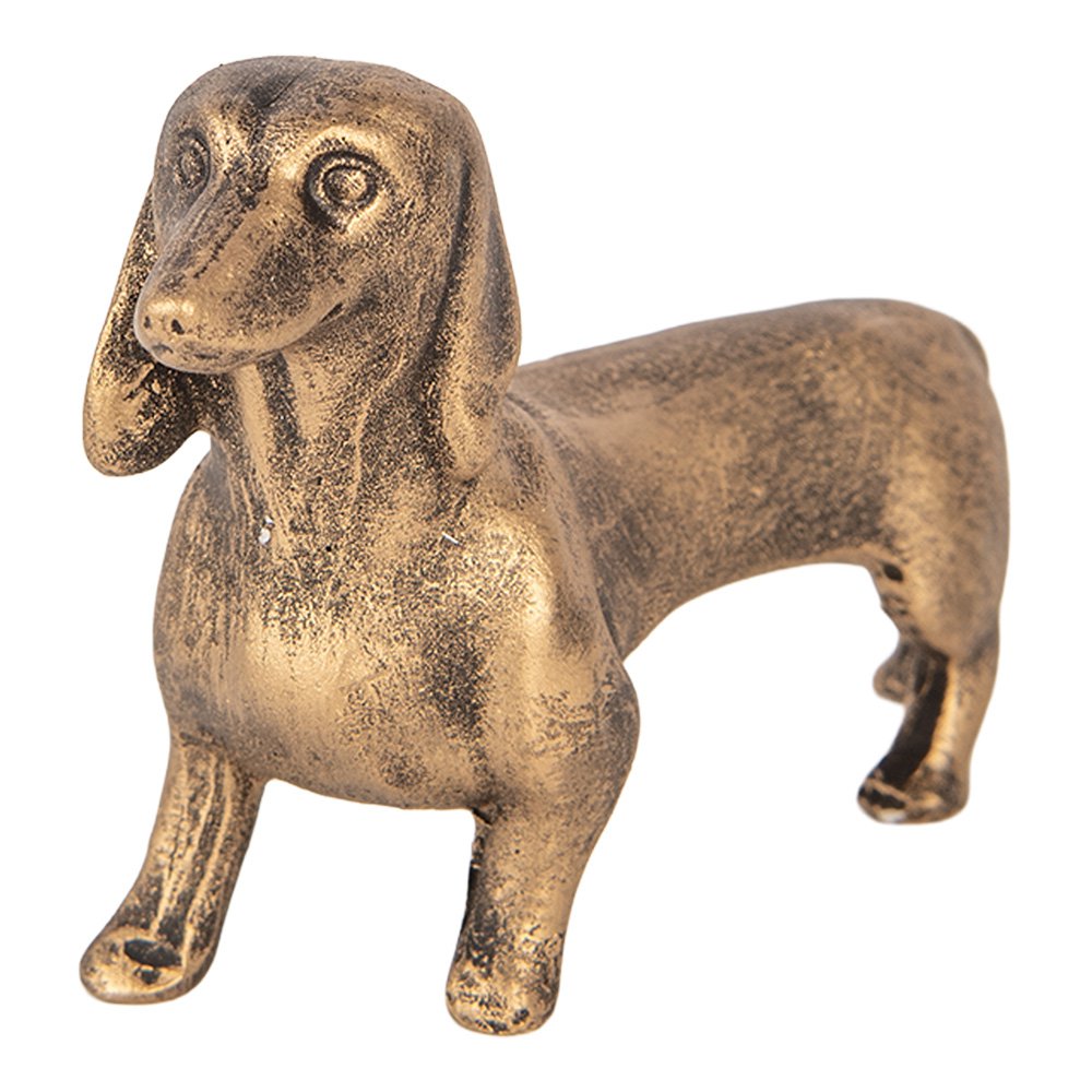 Decoratie Beeld Hond 14x4x8 cm Bruin Kunststof