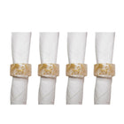 Set van 4 handdoekringen hars goud roze 5.5 cm