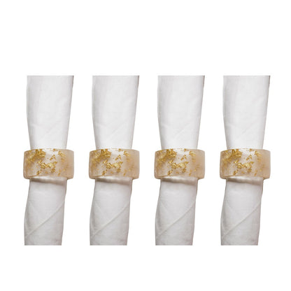 Set van 4 handdoekringen hars goud roze 5.5 cm