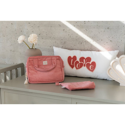 Make-up tasjes set 2 stuks katoen koraal