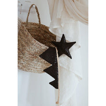 "Black pailletten" kroon en toverstaf magische set