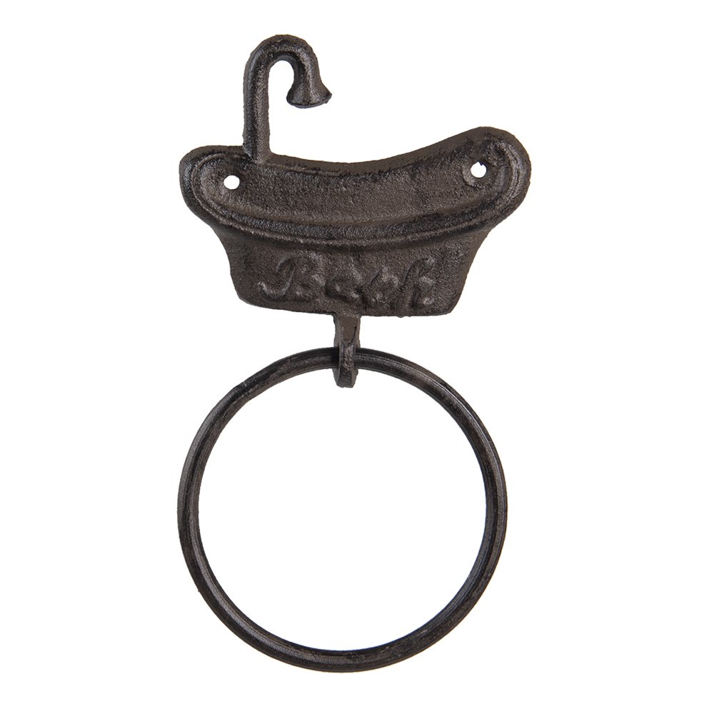 Handdoekhouder badkuip 12x2x22 cm bruin metaal