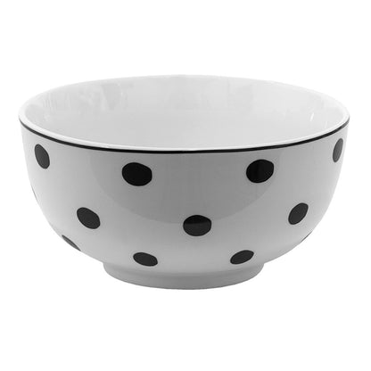 Soepkom Ø 14 cm 500 ml wit met zwarte stippen