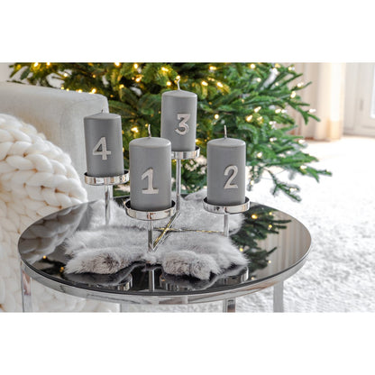 Kandelaar Pamplona H 14 cm zilver wit