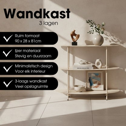 Rek ijzer off-white 90x28x81 cm